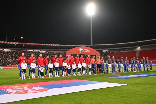 SERBIA vs ENGLAND TEAMS football Serbia vs England FIFA World Cup, WM, Weltmeisterschaft, Fussball qualification match at Rajko Mitic stadium, Belgrade 09.09.2025 Foto: FOOTBALL, SERBIA, ENGLAND, FIFA WORLD CUP QUALIFICATIONS MATCH Beograd Rajko Mitic stadium Serbia Copyright: xMarkoxMetlas xMNxPressx