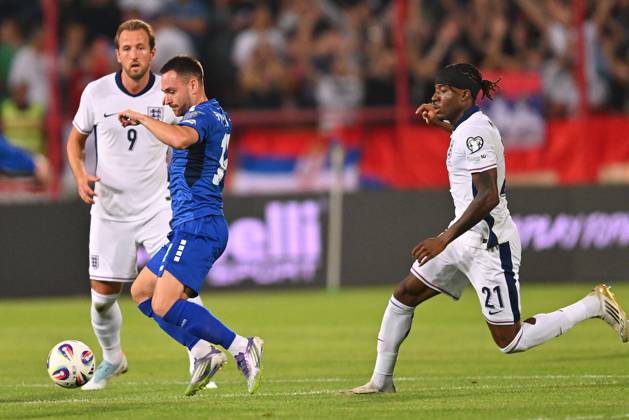 SERBIA vs ENGLAND ANDRIJA ZIVKOVIC football Serbia vs England FIFA World Cup, WM, Weltmeisterschaft, Fussball qualification match at Rajko Mitic stadium, Belgrade 09.09.2025 Foto: FOOTBALL, SERBIA, ENGLAND, FIFA WORLD CUP QUALIFICATIONS MATCH Beograd Rajko Mitic stadium Serbia Copyright: xMarkoxMetlas xMNxPressx