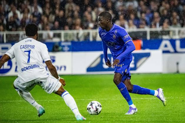 FOOTBALL : AJ Auxerre vs AS Monaco - Ligue 1 - JournÃ e 4 - 13 09 2025 Kassoum Ouattara (AS Monaco) AuxerreFrance  Copyright: xBaptistexAutissierx