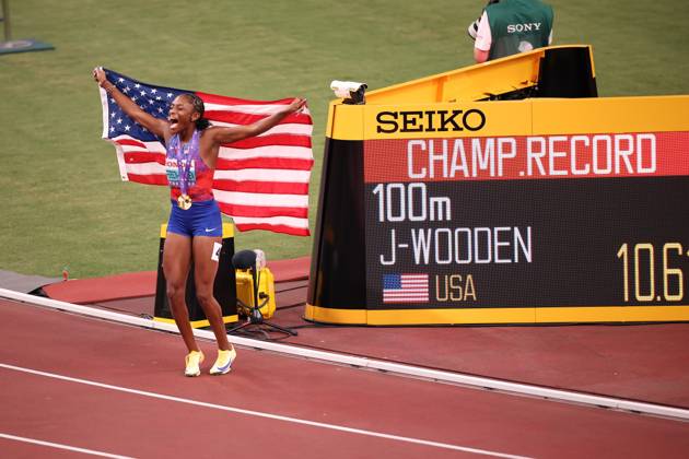 Day 2 - World Athletics Championships Tokyo 2025 Melissa Jefferson-Wooden (USA) wins the Women s 100m Final during the World Athletics Championships 2025 at the National Stadium in Tokyo, Japan, on September 14, 2025. Tokyo Tokyo Japan  Copyright: xMIxNewsx originalFilename:fletcher-worldath250914_nplux