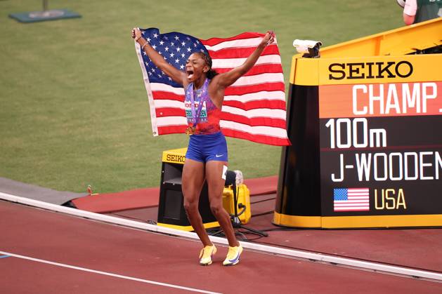 Day 2 - World Athletics Championships Tokyo 2025 Melissa Jefferson-Wooden (USA) wins the Women s 100m Final during the World Athletics Championships 2025 at the National Stadium in Tokyo, Japan, on September 14, 2025. Tokyo Tokyo Japan  Copyright: xMIxNewsx originalFilename:fletcher-worldath250914_npUn4