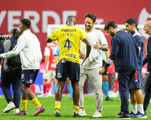 September 14, 2025, Braga, Braga, Portugal: CESAR PEIXOTO head coach of Gil Vicente FC seen celebrating during the Liga Portugal Betclic 2025 26 match between SC Braga and Gil Vicente FC, on September 14, 2025 at Estadio Municipal de Braga, Braga, Portugal Braga Portugal - ZUMAl192 20250914_zsp_l192_074 Copyright: xMiguelxLemosx