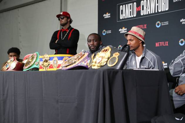 September 13 2025,Las Vegas,Nevadas,Nevada,Knospe,Bud,Terence Crawford,Post Fight press conference, PK, Pressekonferenz Las Vegas Nevada USA Copyright: xTomxHoganx-xHoganphotos.comx916x947x8354xtomhoganphotos@gmail.comx CaneloCrawforfFightNight_Hoganphotos1709