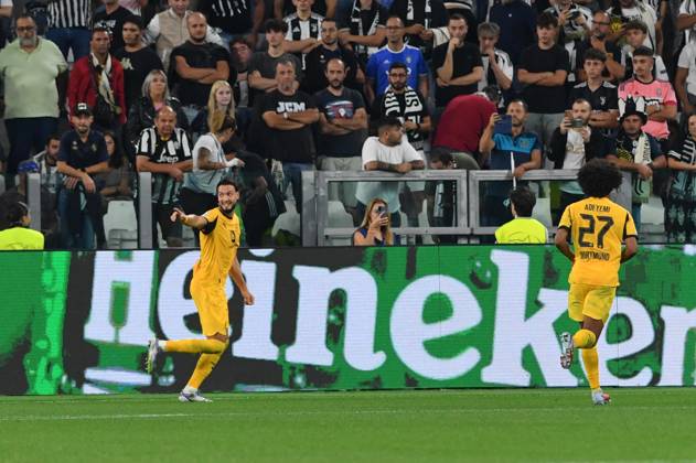 Foto IPP Massimo Rana Torino 16-09-2025 Calcio Champions League 2025 2026 Juventus-Borussia Dortmund nella foto esulta bensebaini ramy Italy Photo Press - World Copyright italy ITALY Copyright: xR4924_italyphotopressx