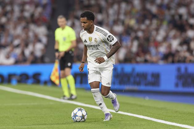 Real Madrid CF vs Olympique de Marseille - 16 Sep 2025 Rodrygo Goes of Real Madrid CF is seen in action during the UEFA Champions League 2025 2026 first round day 1 football match between Real Madrid CF and Olympique de Marseille at Santiago Bernabeu Stadium. Final score: Real Madrid CF 2 : 1 Olympique de Marseille Madrid Spain Copyright: xFedericoxTitonex xSOPAxImagesx FTITONE_013