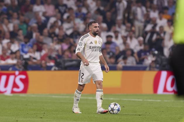 Real Madrid CF vs Olympique de Marseille - 16 Sep 2025 Daniel Carvajal of Real Madrid CF is seen in action during the UEFA Champions League 2025 2026 first round day 1 football match between Real Madrid CF and Olympique de Marseille at Santiago Bernabeu Stadium. Final score: Real Madrid CF 2 : 1 Olympique de Marseille Madrid Spain Copyright: xFedericoxTitonex xSOPAxImagesx FTITONE_032