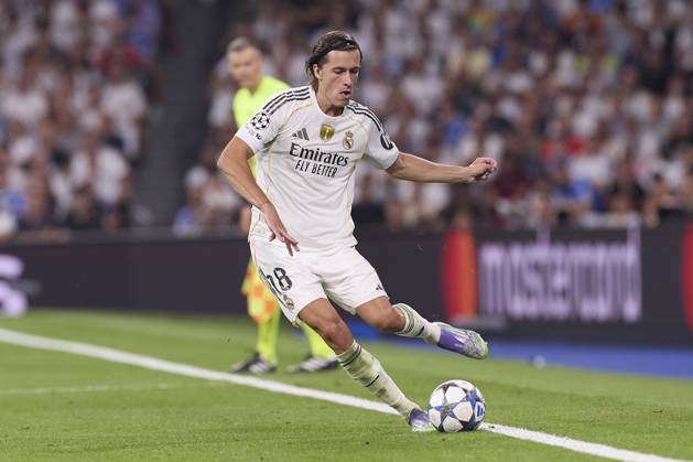 Real Madrid CF vs Olympique de Marseille - 16 Sep 2025 Alvaro Carreras of Real Madrid CF is seen in action during the UEFA Champions League 2025 2026 first round day 1 football match between Real Madrid CF and Olympique de Marseille at Santiago Bernabeu Stadium. Final score: Real Madrid CF 2 : 1 Olympique de Marseille Madrid Spain Copyright: xFedericoxTitonex xSOPAxImagesx FTITONE_021