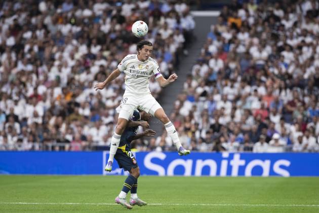LA LIGA EA Sports - Real Madrid vs Espanyol MADRID, SPAIN - September 20:Alvaro Carreras of Real Madrid in action during the La Liga 2025 26 match between Real Madrid and Espanyol at Santiago Bernabeu Stadium. (Photo by Guillermo Martinez) Madrid Santiago Bernabeu Stadium Spain Copyright: xGuillermoxMartinezx