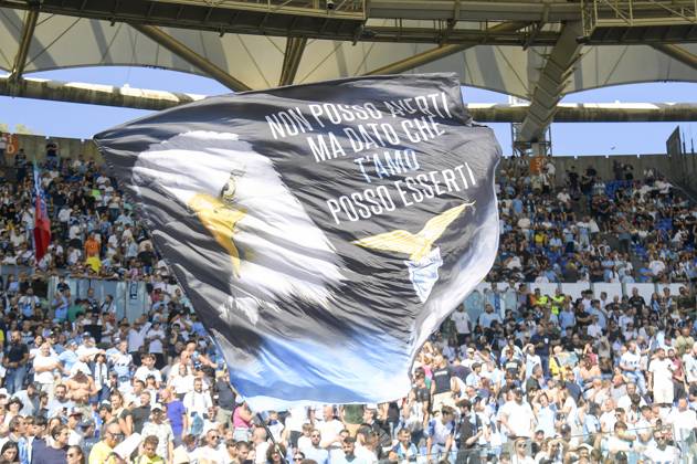 Lazio supporter during the Serie A Enilive soccer match between SS Lazio and AS Roma at the Rome s Olympic stadium, Italy - Sunday, September 21, 2025. - Soccer. Copyright: xFabrizioxCorradetti LaPressex
