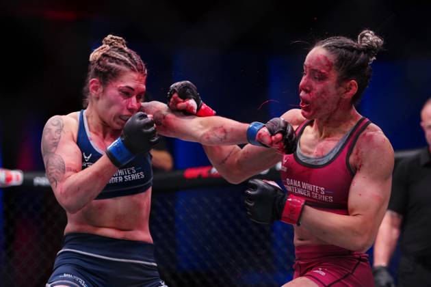 September 23, 2025, Las Vegas, Nv, Las Vegas, Nv, United States: Jeisla Chaves and Sofia Montenegro meet in the octagon for a 3-round bout at UFC Apex for UFC - DWCS - Dana White Contender Series Ep. 7 on September 23, 2025 in Las Vegas, NV, United States. ( PxImages) Las Vegas, Nv United States - ZUMAp175 20250923_zsa_p175_092 Copyright: xLouisxGrassex