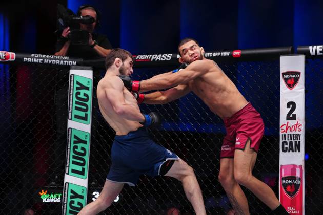 September 23, 2025, Las Vegas, Nv, Las Vegas, Nv, United States: Brahyam Zurcher and Murtazali Magomedov meet in the octagon for a 3-round bout at UFC Apex for UFC - DWCS - Dana White Contender Series Ep. 7 on September 23, 2025 in Las Vegas, NV, United States. ( PxImages) Las Vegas, Nv United States - ZUMAp175 20250923_zsa_p175_097 Copyright: xLouisxGrassex