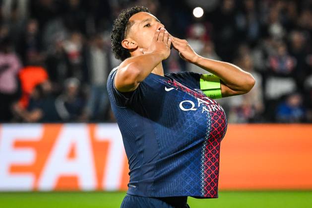 September 17, 2025, Paris, France, France: MARQUINHOS of PSG celebrates his goal during the UEFA Champions League, League Phase MD1 match between Paris Saint-Germain and Atalanta BC at Parc des Princes Stadium on September 17, 2025 in Paris, France. Paris France - ZUMAm308 20250917_zsp_m308_037 Copyright: xMatthieuxMirvillex