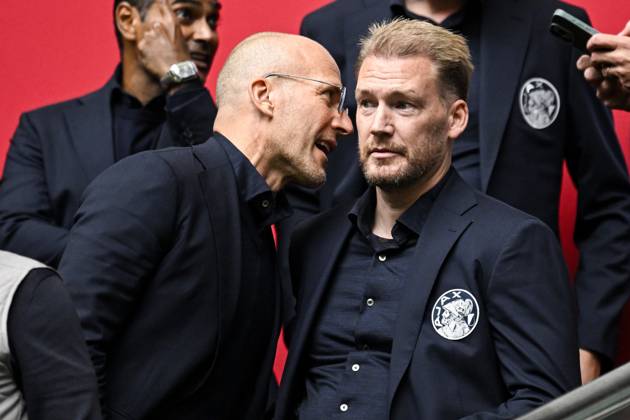 AMSTERDAM (l-r) Ajax technical director Alex Kroes, Ajax Director of Football Marijn Beuker during the Dutch Eredivisie match between AFC Ajax and NAC Breda at the Johan Cruijff ArenA on September 27, 2025, in Amsterdam, Netherlands. ANP OLAF KRAAK Eredivisie 2025 26 xVIxANPxSportx xxANPxIVx 537619360 originalFilename: 537619360