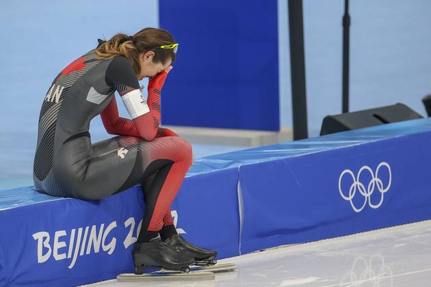 Beijing 2022 Olympic Games, Olympische Spiele, Olympia, OS BEIJING, CHINA - FEBRUARY 10: Isabelle Weidemann of Canada reacts after competing in the Women s Speed skating, Eisschnelllauf 5000m during the Beijing 2022 Winter Olympics at National Speed Skating Oval in Beijing, China on February 10, 2022. Beijing China. Editorial use only. Please get in touch for any other usage.  Copyright: x2025xAnadoluxNikolayxMuratkinx