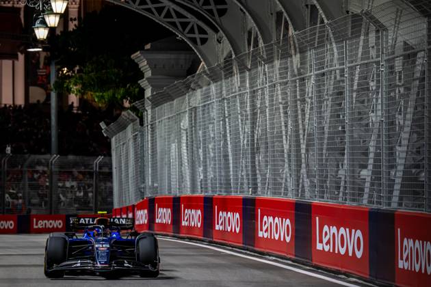 MARINA BAY, SINGAPORE: Carlos Sainz, racing for the Williams Racing team during the 2025 Formula 1 Singapore Grand Prix at the Marina Bay Street Circuit in Marina Bay, Singapore