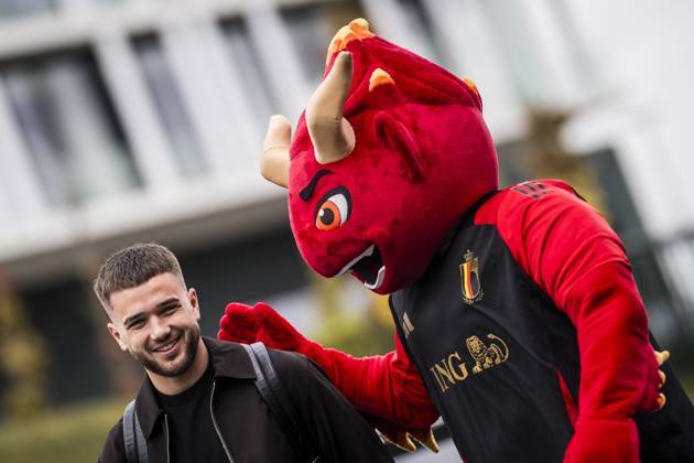 Football, Belgium national team, Arrival of the players in Tubize