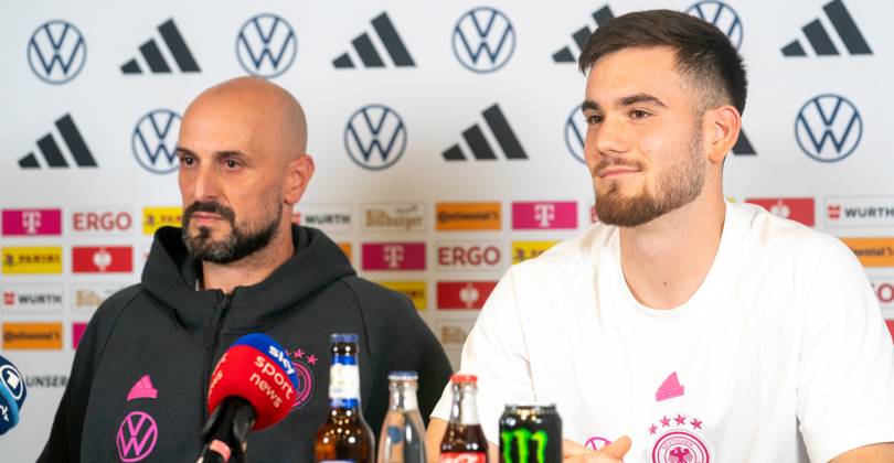 Football, U21, European Championship qualifiers, Germany national team, Press conference