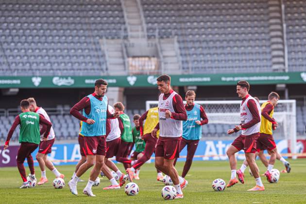 Football, World Cup qualifiers, Poland national team, Press conference and training