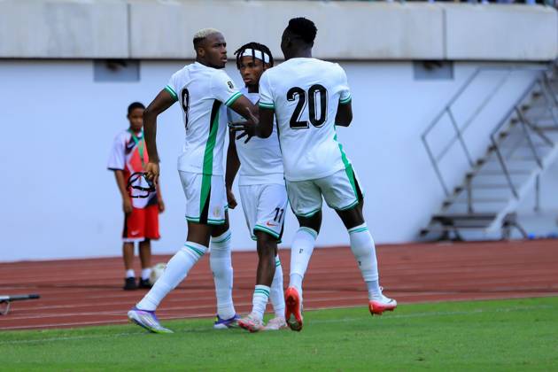UYO, NIGERIA - OCTOBER 14: Victor Osimhen of Nigeria during the 2026 FIFA World Cup, WM, Weltmeisterschaft, Fussball qualifier match between Super Eagles of Nigeria and Benin Republic at Godwill Akpabio Stadium on October 14, 2025 in Uyo, Nigeria. Photo by Nsidibe Akpan Copyright: xx