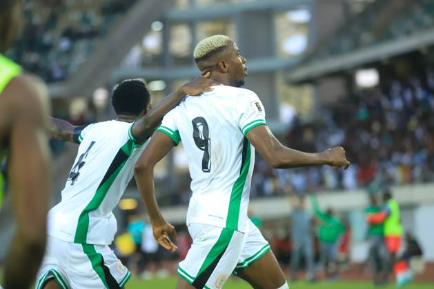UYO, NIGERIA - OCTOBER 14: Victor Osimhen of Nigeria during the 2026 FIFA World Cup, WM, Weltmeisterschaft, Fussball qualifier match between Super Eagles of Nigeria and Benin Republic at Godwill Akpabio Stadium on October 14, 2025 in Uyo, Nigeria. Photo by Nsidibe Akpan Copyright: xPicasax3.0x