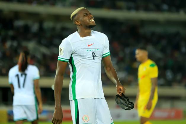 UYO, NIGERIA - OCTOBER 14: Victor Osimhen of Nigeria during the 2026 FIFA World Cup, WM, Weltmeisterschaft, Fussball qualifier match between Super Eagles of Nigeria and Benin Republic at Godwill Akpabio Stadium on October 14, 2025 in Uyo, Nigeria. Photo by Nsidibe Akpan Copyright: xx