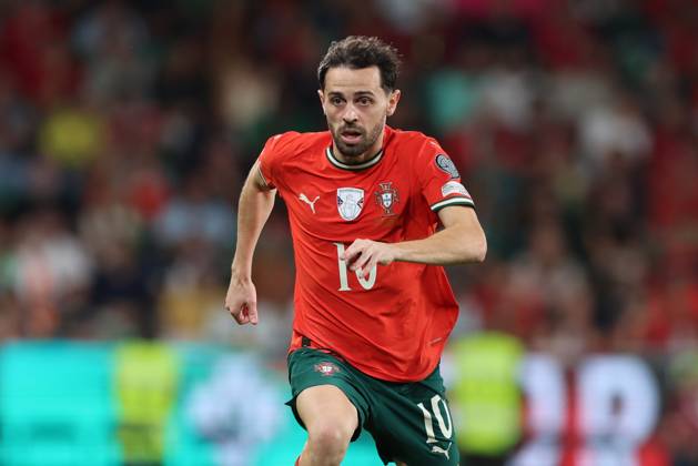 POR: Portugal v Hungary. World Cup Qualifiers match. Bernardo Silva of Portugal during the World Cup Qualifiers match between Portugal and Hungary national teams played at Jose Alvalade Stadium on October 14, 2025 in Lisboa, Portugal. Copyright: xMiguelxMarruffox xPRESSINx MM_251014_2526_194