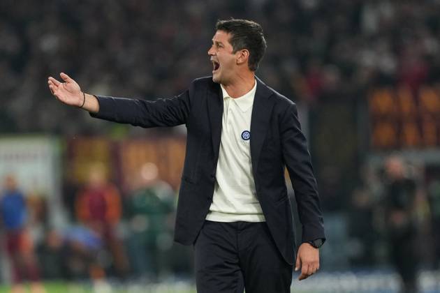 Cristian Chivu, head coach of FC Internazionale, during the Serie A 2025 2026 football match between AS Roma and FC Internazionale at Stadio Olimpico in Rome (Italy), October 18, 2025. antoniettaxbaldassarre