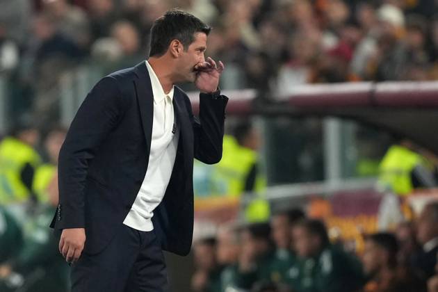 Cristian Chivu, head coach of FC Internazionale, during the Serie A 2025 2026 football match between AS Roma and FC Internazionale at Stadio Olimpico in Rome (Italy), October 18, 2025. antoniettaxbaldassarre