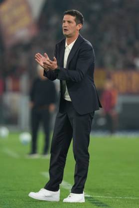 Cristian Chivu, head coach of FC Internazionale, during the Serie A 2025 2026 football match between AS Roma and FC Internazionale at Stadio Olimpico in Rome (Italy), October 18, 2025. antoniettaxbaldassarre