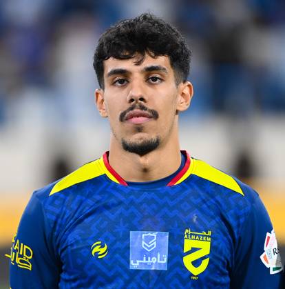 Saudi Pro League match between Al Al Okhdood and Al Hazm at Prince Hathloul bin Abdulaziz Sports City Stadium NAJRAN , SAUDI ARABIA - OCTOBER 18: Abdulaziz Al-Harbi during the Saudi Pro League match between Al Al Okhdood and Al Hazm at Prince Hathloul bin Abdulaziz Sports City Stadium on October 18, 2025 in Najran, Saudi Arabia. najran