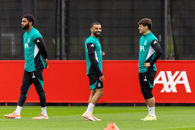Football - UEFA Champions League - Eintracht Frankfurt v Liverpool FC LIVERPOOL, ENGLAND - Tuesday, October 21, 2025: Liverpool s Mohamed Salah during a training session at the AXA Training Centre ahead of the UEFA Champions League match between Eintracht Frankfurt and Liverpool FC. (Photo by Jessica Hornby Propaganda) Copyright: xDavidxRawcliffex P2025-10-21-LFC-Training-Frankfurt-4