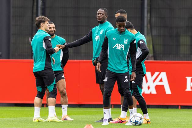 Football - UEFA Champions League - Eintracht Frankfurt v Liverpool FC LIVERPOOL, ENGLAND - Tuesday, October 21, 2025: Liverpool s Ibrahima Konate during a training session at the AXA Training Centre ahead of the UEFA Champions League match between Eintracht Frankfurt and Liverpool FC. (Photo by Jessica Hornby Propaganda) Copyright: xDavidxRawcliffex P2025-10-21-LFC-Training-Frankfurt-22