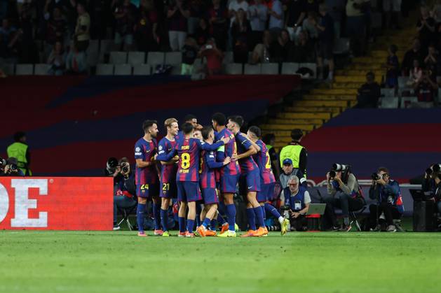 October 21, 2025, Barcelona, Barcelona, SPAIN: Fermin Lopez of FC Barcelona, Barca celebrates a goal during the UEFA Champions League 2025 26 League Phase MD3 match between FC Barcelona and Olympiacos FC at Estadi Olimpic Lluis Companys on October 21, 2025 in Barcelona, Spain. Barcelona SPAIN - ZUMAa181 20251021_zaa_a181_312 Copyright: xIrinaxR.xHipolitox