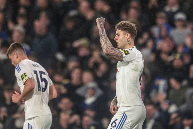 Premier League Leeds United v West Ham United Joe Rodon of Leeds United celebrates his goal to make it 2-0 during the Premier League match Leeds United vs West Ham United at Elland Road, Leeds, United Kingdom, 24th October 2025 (Photo by Mark Cosgrove News Images) Leeds Elland Road West Yorkshire United Kingdom Copyright: xMarkxCosgrove NewsxImagesx