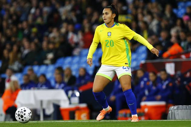England v Brazil, Manchester, UK - 25 October 2025 Mariza of Brazil during the Women™s International Friendly, Länderspiel, Nationalmannschaft match between England and Brazil at The Etihad Stadium on 25 October 2025 in Manchester, England (Photo by Steve Taylor PPAUK) Manchester The Etihad Stadium Greater Manchester England Copyright: xStevexTaylor PPAUKx PPA-225708