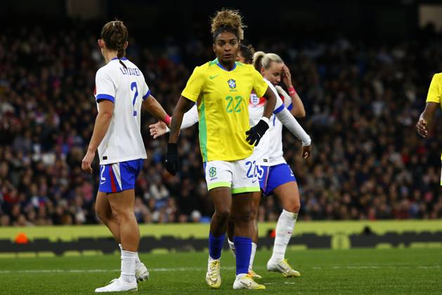 England v Brazil, Manchester, UK - 25 October 2025 Luany of Brazil during the Women™s International Friendly, Länderspiel, Nationalmannschaft match between England and Brazil at The Etihad Stadium on 25 October 2025 in Manchester, England (Photo by Steve Taylor PPAUK) Manchester The Etihad Stadium Greater Manchester England Copyright: xStevexTaylor PPAUKx PPA-225727