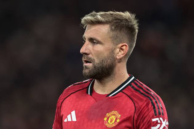 Premier League Manchester United, ManU v Brighton and Hove Albion Luke Shaw of Manchester United during the Premier League match Manchester United vs Brighton and Hove Albion at Old Trafford, Manchester, United Kingdom, 25th October 2025 (Photo by Mark Cosgrove News Images) Manchester Old Trafford Greater Manchester United Kingdom Copyright: xMarkxCosgrove NewsxImagesx