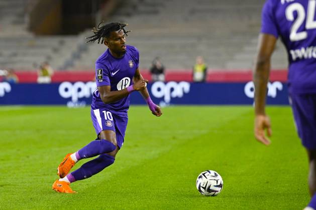 FOOTBALL : AS Monaco VS Toulouse FC - Ligue 1 McDonald s - 25 10 2025 Yann Gboho (TFC) - Ligue 1 McDonald s match between AS Monaco and Toulouse FC on October 25, 2025 at the Louis II Stadium in Monaco. MonacoMonaco  Copyright: xWilliamxCannarellax