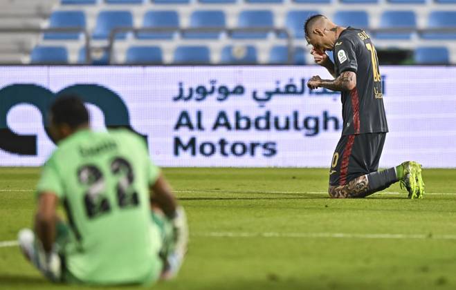 AL WAKRAH SC V AL RAYYAN SC-DOHA BANK STARS LEAGUE QATAR Roger Krug Guedes of Al Rayyan SC celebrates after scoring a goal during the Doha Bank Stars League Qatar match between Al Wakrah SC and Al Rayyan SC at Saoud Bin Abdulrahman Stadium in Doha, Qatar, on October 26, 2025. DOHA Qatar Copyright: xNOUSHADx