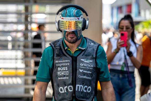MEXICO CITY, MEXICO: Fernando Alonso, racing for the Aston Martin F1 team during the 2025 Formula 1 Mexico City Grand Prix at the Autodromo Hermanos Rodriguez in Mexico City, Mexico
