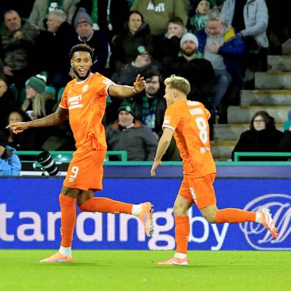Hibernian v Rangers William Hill Premiership Youseff Chemiti of Rangers (left) celebrates scoring his teams first goal with Connor Barron of Rangers during the William Hill Premiership match at Easter Road, Edinburgh UK Newspapers OUT Copyright: xFredxPalmerx FIL-22418-0064