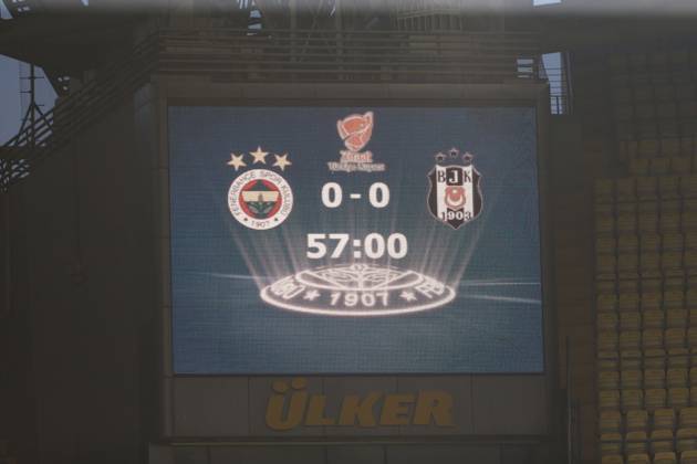 Fenerbahce v Besiktas: Ziraat Turkish Cup ISTANBUL, TURKEY - MAY 03: Score table is seen ahead of the Ziraat Turkish Cup soccer match between Fenerbahce and Besiktas at Ulker Stadium in Istanbul, Turkey on May 03, 2018. The game was decided to continue from where it was left off without spectators due to the incidents took place in the semi final return match causing the game to be cancelled. Besiktas did not turn up for the replay with Fenerbahce as the club announced earlier. Istanbul Turkey. Editorial use only. Please get in touch for any other usage. Copyright: x2025xAnadoluxArifxHüdaverdixYamanx