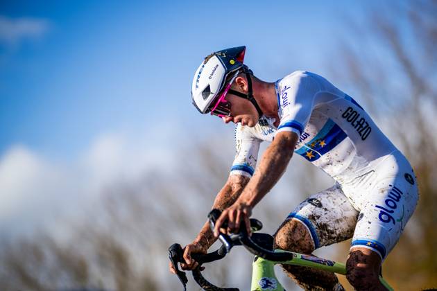 Belgian Thibau Nys pictured in action during the men elite race of the Koppenbergcross, the first race (out of eight) of the X2O Badkamers trophy cyclocross competition, in Melden, Oudenaarde, on Saturday 01 November 2025. JASPERxJACOBS  x138630184x