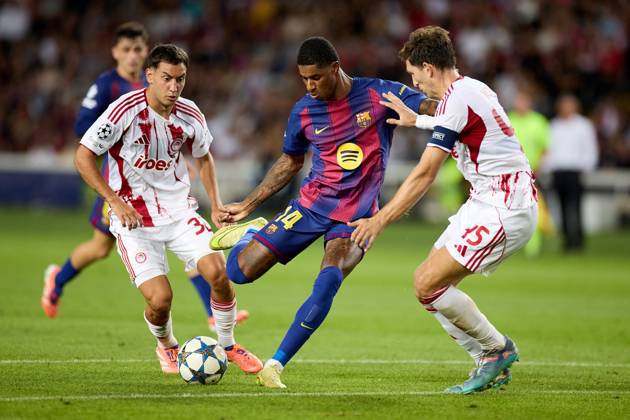 October 21, 2025, Barcelona, Barcelona, Spain: Fermin Lopez of FC Barcelona, Barca in action during the UEFA Champions League match between FC Barcelona v Olympiakos Piraeus at the Lluis Companys Olympic Stadium on October 21, 2025 in Barcelona Spain. Barcelona Spain - ZUMAr232 20251021_zsp_r232_083 Copyright: xDavidxRamirezx