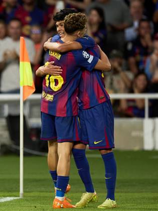 October 21, 2025, Barcelona, Barcelona, Spain: Fermin Lopez of FC Barcelona, Barca celebrates a goal during the UEFA Champions League match between FC Barcelona v Olympiakos Piraeus at the Lluis Companys Olympic Stadium on October 21, 2025 in Barcelona Spain. Barcelona Spain - ZUMAr232 20251021_zsp_r232_092 Copyright: xDavidxRamirezx
