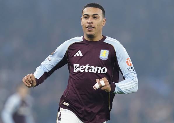Birmingham, England, 6th November 2025. Morgan Rogers of Aston Villa during the Aston Villa vs Maccabi Tel-Aviv FC UEFA Europa League match at Villa Park, Birmingham. Picture credit should read: Andrew Yates Sportimage EDITORIAL USE ONLY. No use with unauthorised audio, video, data, fixture lists, club league logos or live services. Online in-match use limited to 120 images, no video emulation. No use in betting, games or single club league player publications. SPI_096_AY_Villa_Macabbi SPI-4269-0095