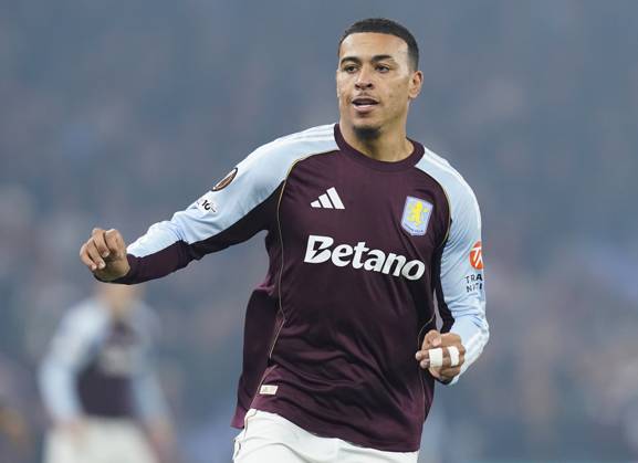 Birmingham, England, 6th November 2025. Morgan Rogers of Aston Villa during the Aston Villa vs Maccabi Tel-Aviv FC UEFA Europa League match at Villa Park, Birmingham. Picture credit should read: Andrew Yates Sportimage EDITORIAL USE ONLY. No use with unauthorised audio, video, data, fixture lists, club league logos or live services. Online in-match use limited to 120 images, no video emulation. No use in betting, games or single club league player publications. SPI_097_AY_Villa_Macabbi SPI-4269-0096