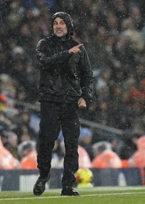 Manchester, England, 9th November 2025. Pep Guardiola coach of Manchester City during the Manchester City vs Liverpool Premier League match at the Etihad Stadium, Manchester. Picture credit should read: Andrew Yates Sportimage EDITORIAL USE ONLY. No use with unauthorised audio, video, data, fixture lists, club league logos or live services. Online in-match use limited to 120 images, no video emulation. No use in betting, games or single club league player publications. SPI_112_AY_Man_City_Liverpool SPI-4280-0101