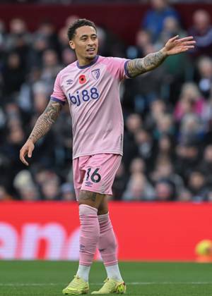 Birmingham, England, 9th November 2025. Marcus Tavernier of Bournemouth during the Aston Villa vs AFC Bournemouth Premier League match at Villa Park, Birmingham. Picture credit should read: Cody Froggatt Sportimage EDITORIAL USE ONLY. No use with unauthorised audio, video, data, fixture lists, club league logos or live services. Online in-match use limited to 120 images, no video emulation. No use in betting, games or single club league player publications. SPI_066_CF_ASTON_VILLA_V_BOURNEMOUTH SPI-4279-0066