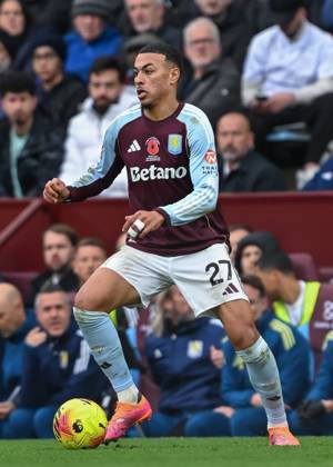 Birmingham, England, 9th November 2025. Morgan Rogers of Aston Villa during the Aston Villa vs AFC Bournemouth Premier League match at Villa Park, Birmingham. Picture credit should read: Cody Froggatt Sportimage EDITORIAL USE ONLY. No use with unauthorised audio, video, data, fixture lists, club league logos or live services. Online in-match use limited to 120 images, no video emulation. No use in betting, games or single club league player publications. SPI_084_CF_ASTON_VILLA_V_BOURNEMOUTH SPI-4279-0084